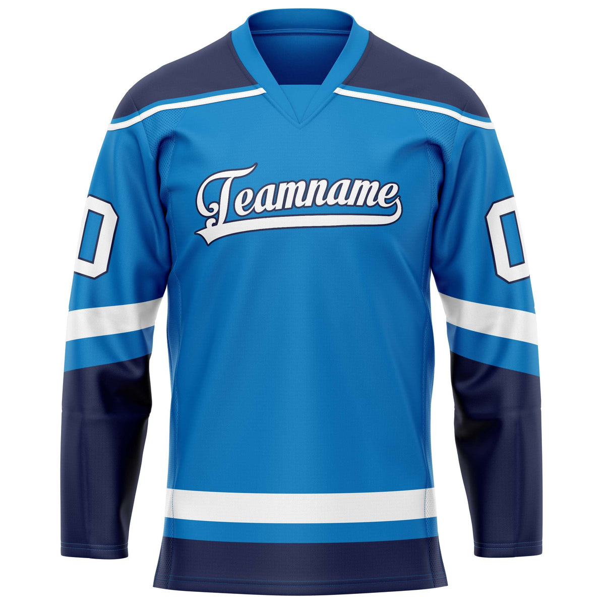 Custom Blue White Solid Colour Hockey Jersey