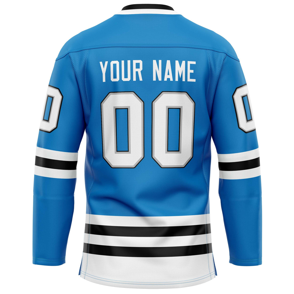 Custom Blue White Solid Colour Hockey Jersey