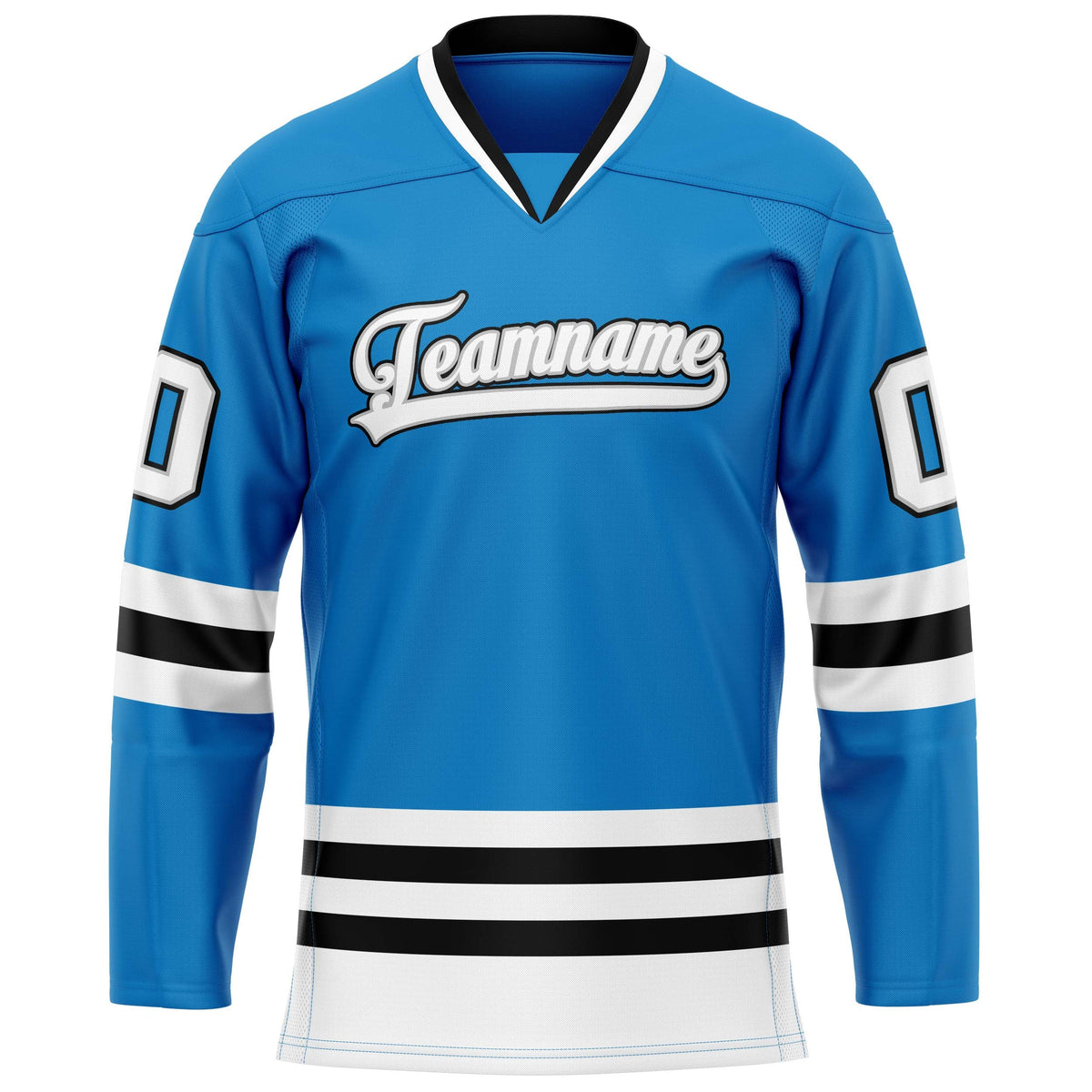 Custom Blue White Solid Colour Hockey Jersey