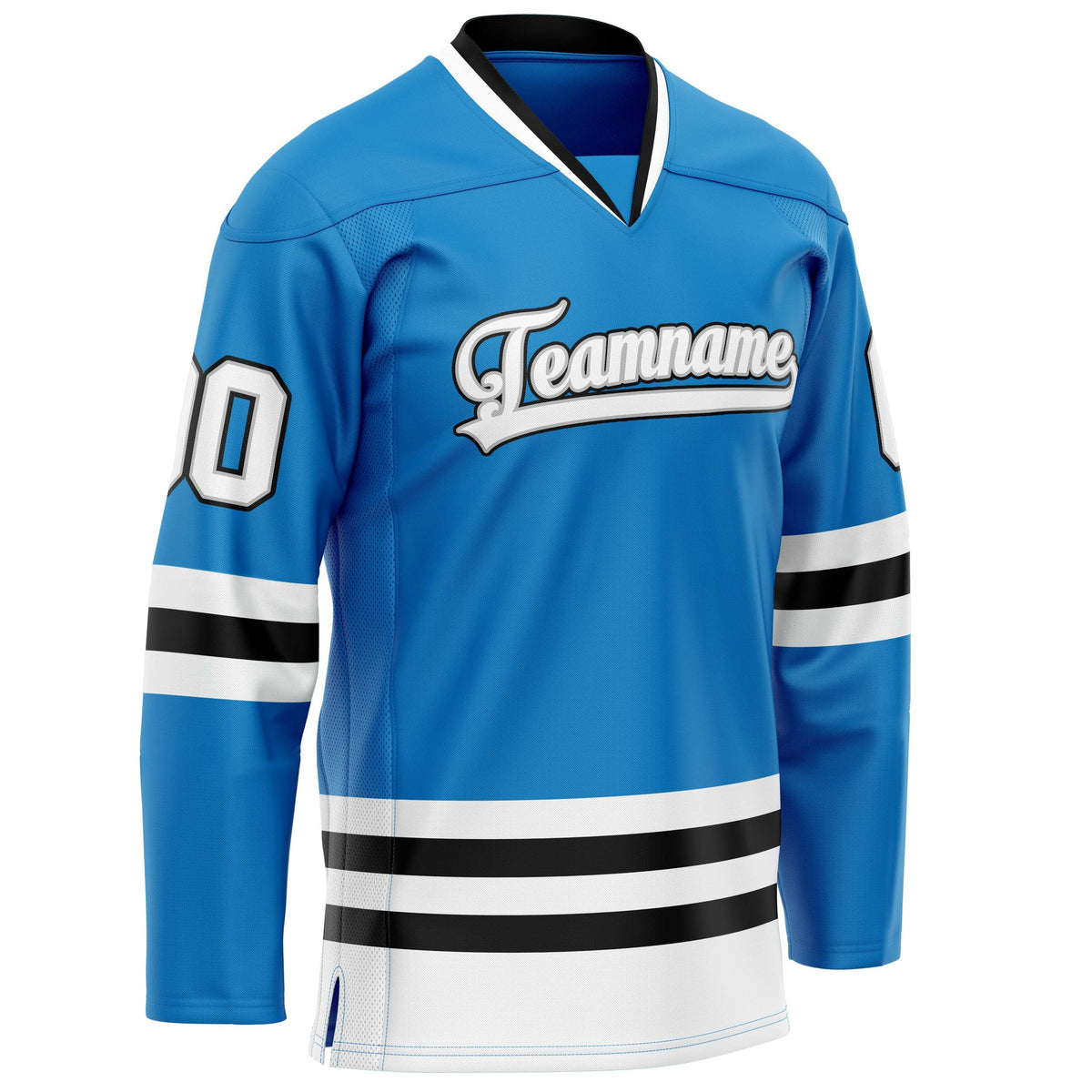 Custom Blue White Solid Colour Hockey Jersey