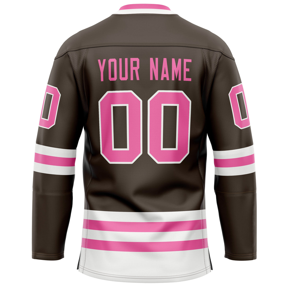 Custom Brown Pink Solid Colour Hockey Jersey