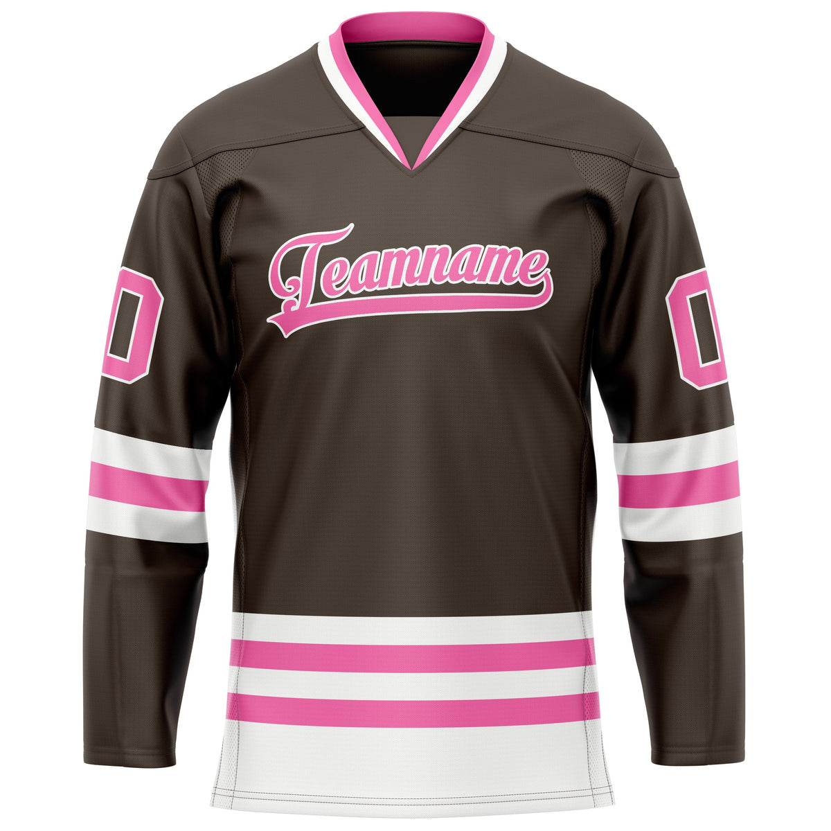 Custom Brown Pink Solid Colour Hockey Jersey