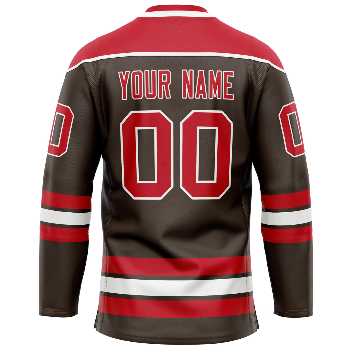 Custom Brown Red Solid Colour Hockey Jersey