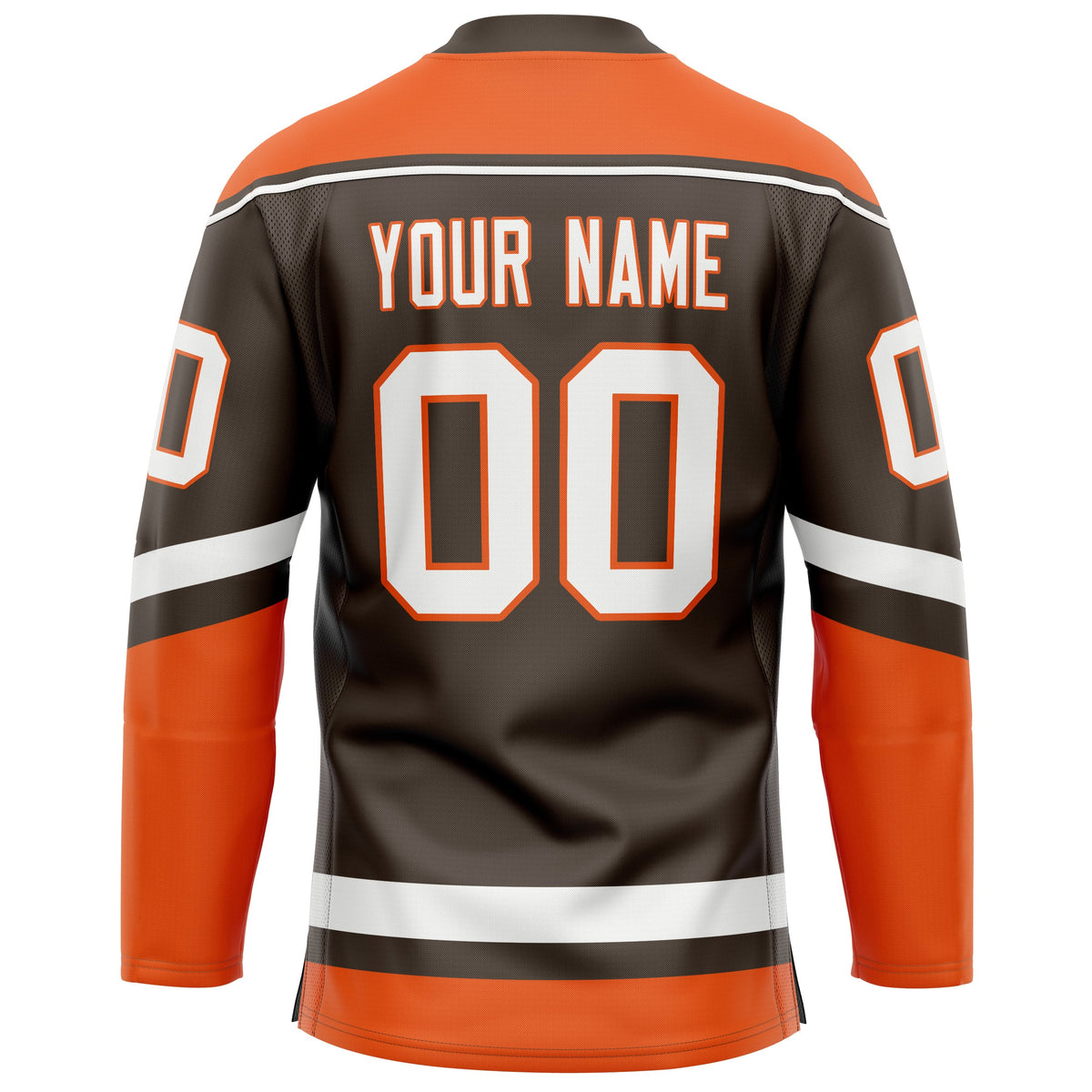 Custom Brown Orange Solid Colour Hockey Jersey