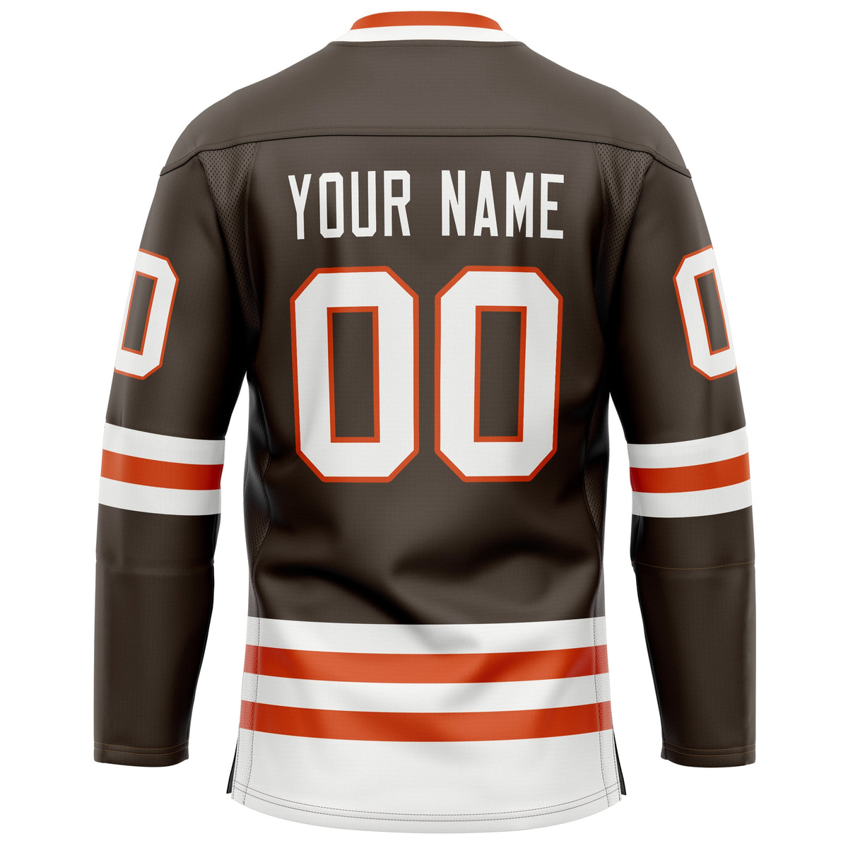 Custom Brown White Solid Colour Hockey Jersey