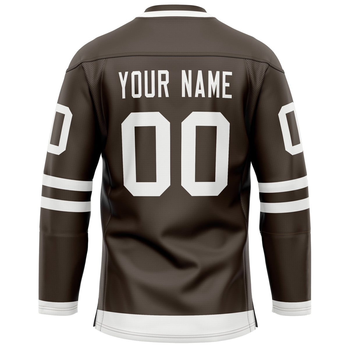 Custom Brown White Solid Colour Hockey Jersey