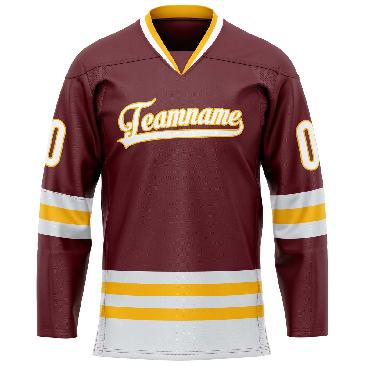 Custom Brown White Solid Colour Hockey Jersey