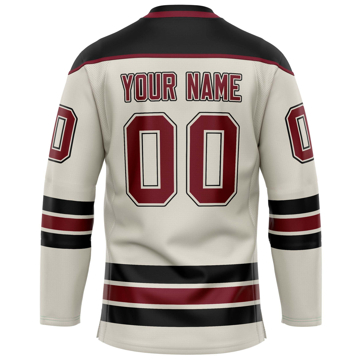 Custom Cream Crimson Solid Colour Hockey Jersey