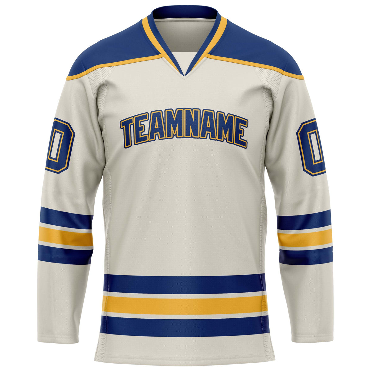 Custom Cream Royal Solid Colour Hockey Jersey