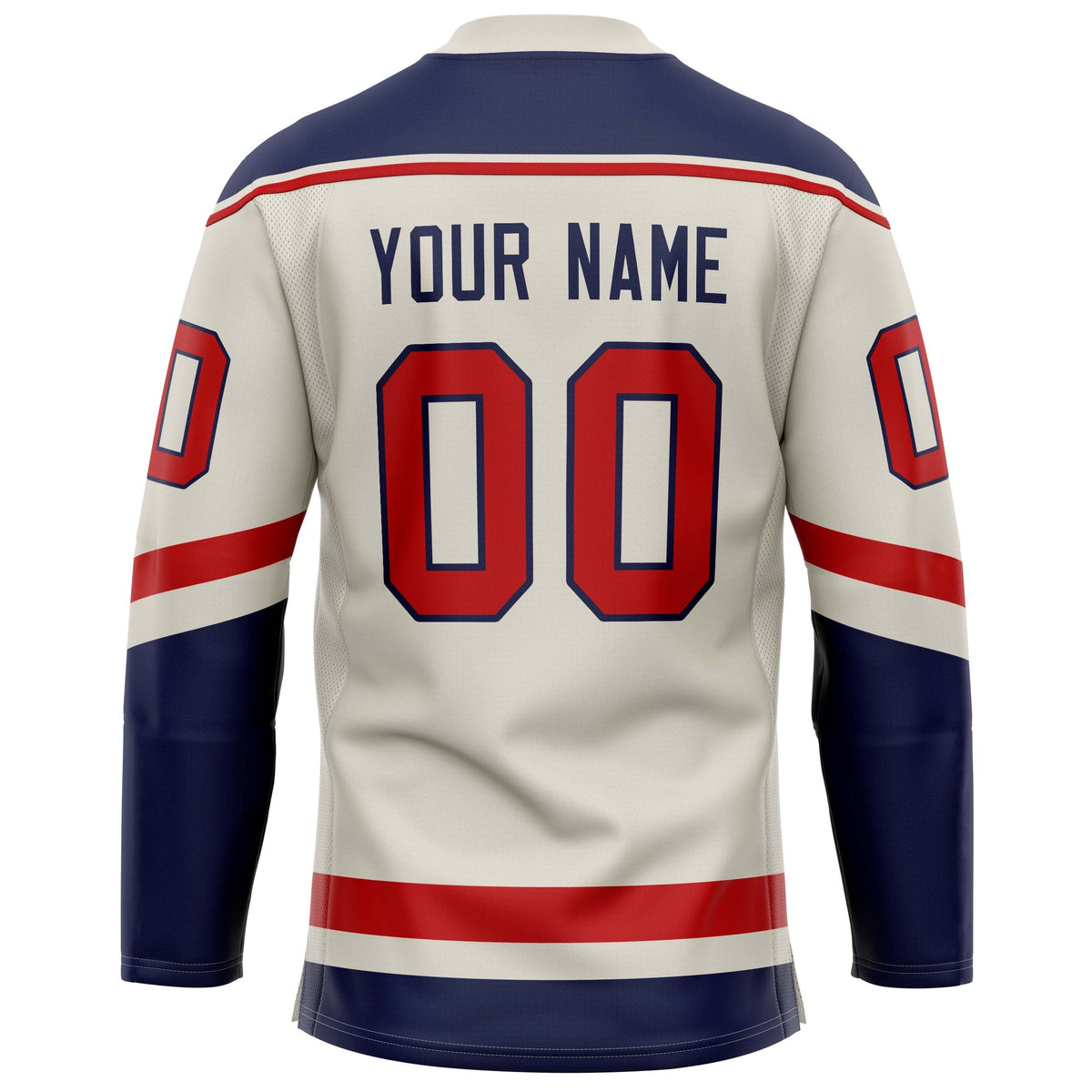 Custom Cream Red Solid Colour Hockey Jersey