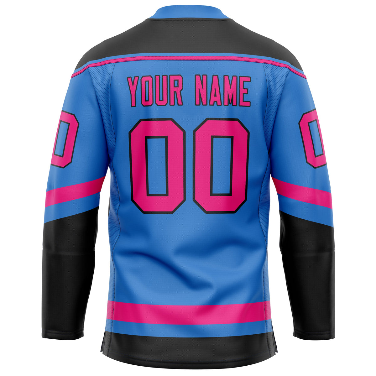 Custom Electric Blue Pink Solid Colour Hockey Jersey