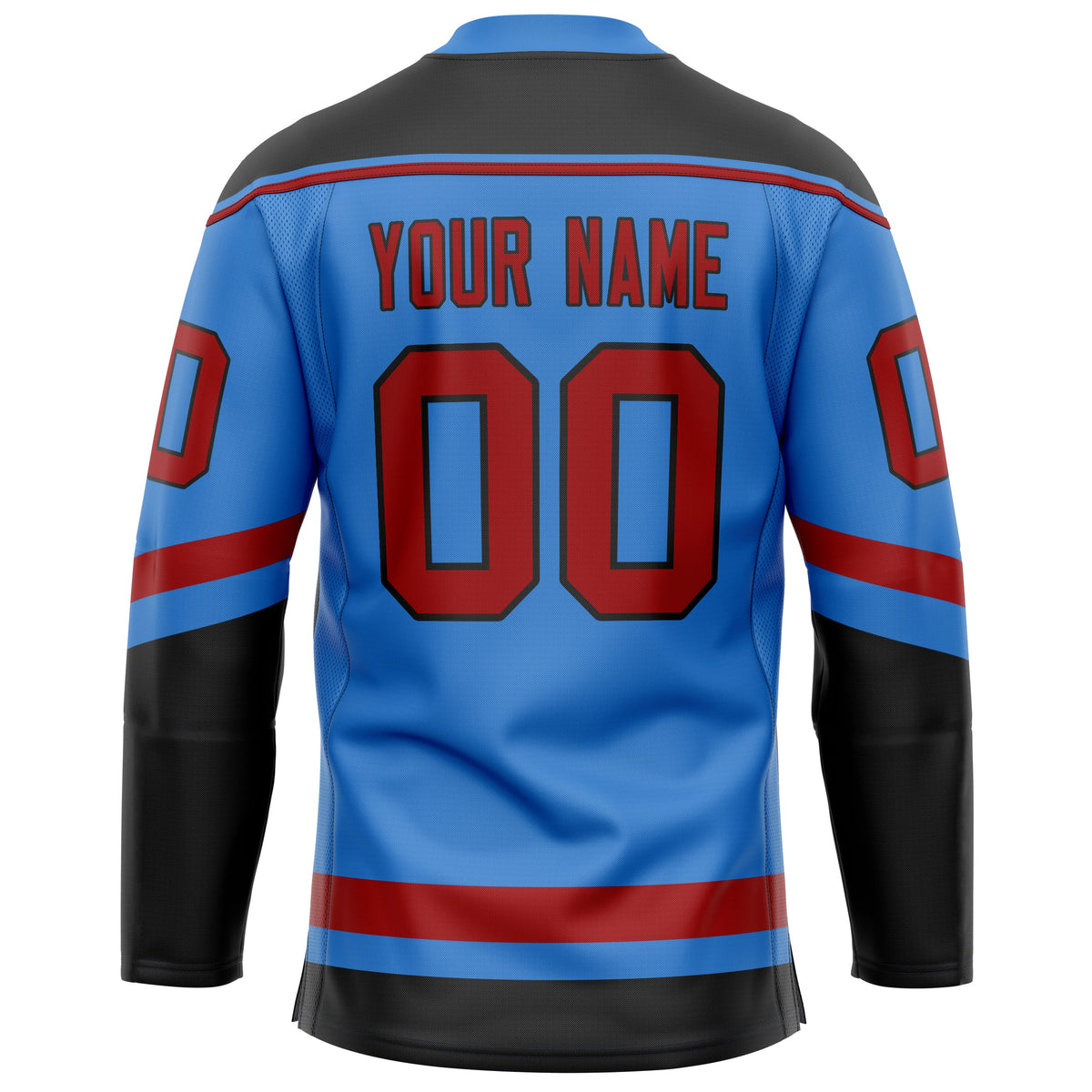 Custom Electric Blue Crimson Solid Colour Hockey Jersey