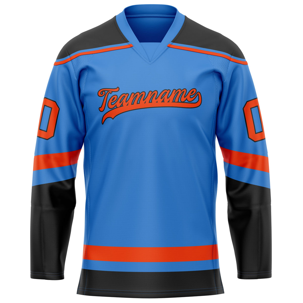 Custom Electric Blue Red Solid Colour Hockey Jersey