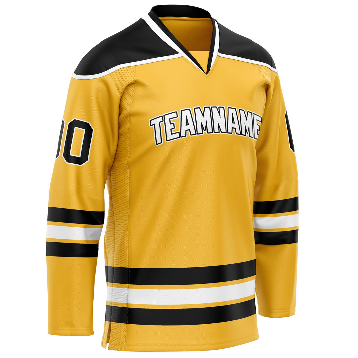 Custom Gold Black Solid Colour Hockey Jersey