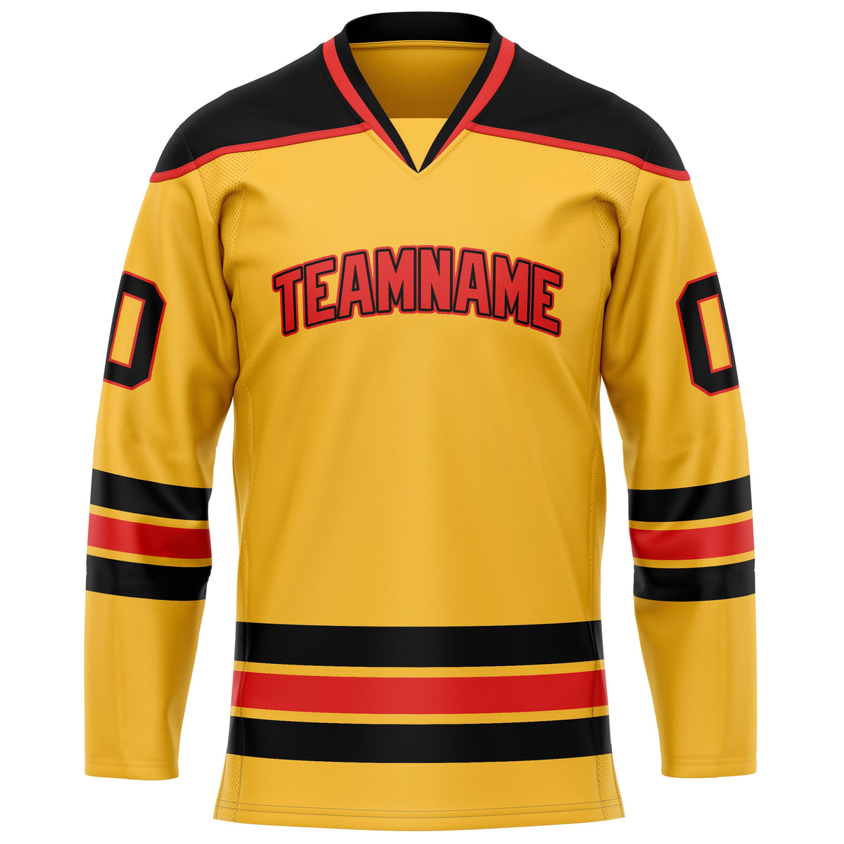 Custom Gold Black Solid Colour Hockey Jersey