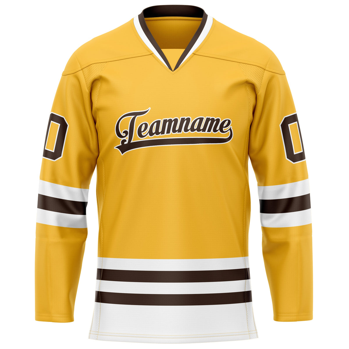 Custom Gold Brown Solid Colour Hockey Jersey