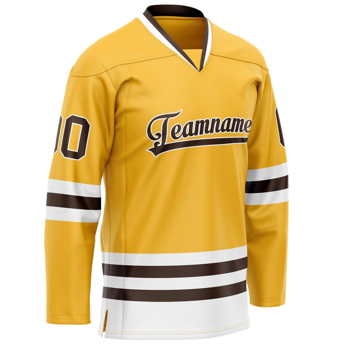 Custom Gold Brown Solid Colour Hockey Jersey