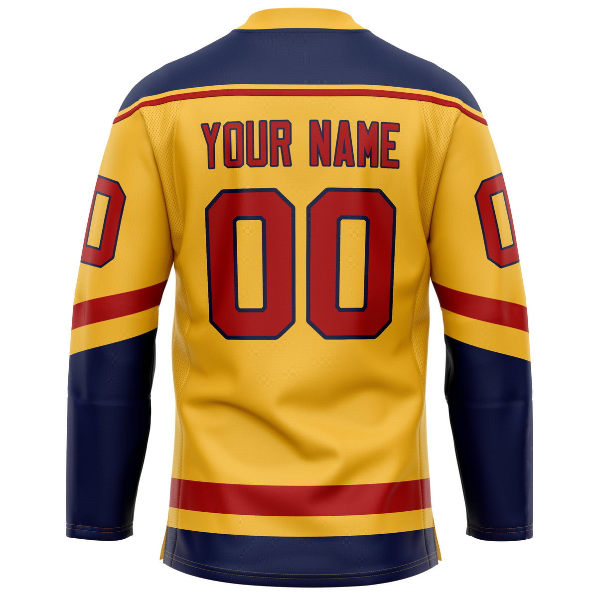 Custom Gold Navy Solid Colour Hockey Jersey