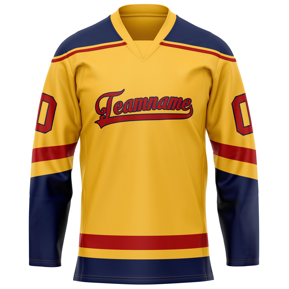 Custom Gold Navy Solid Colour Hockey Jersey