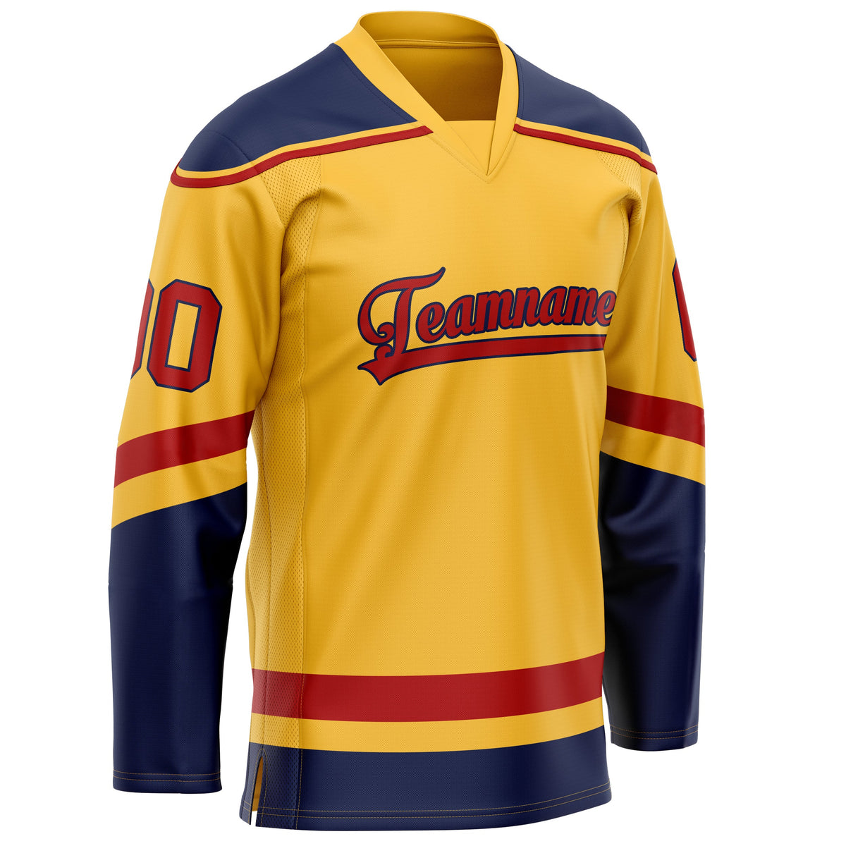 Custom Gold Navy Solid Colour Hockey Jersey