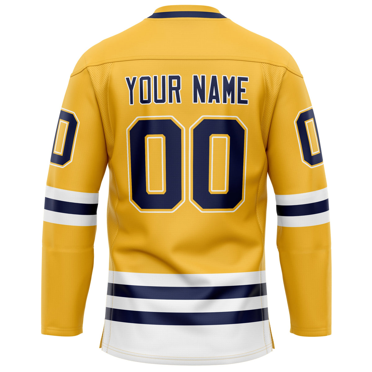 Custom Gold Navy Solid Colour Hockey Jersey