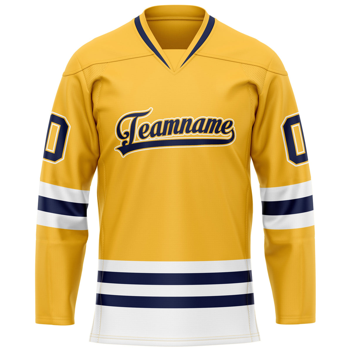 Custom Gold Navy Solid Colour Hockey Jersey