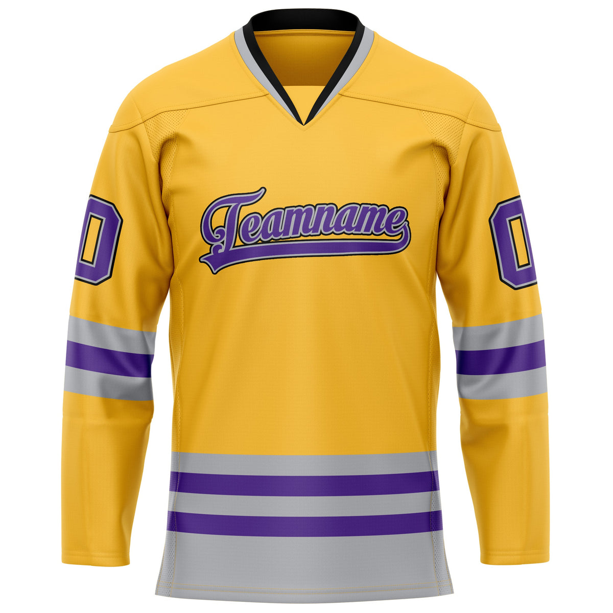 Custom Gold Purple Solid Colour Hockey Jersey