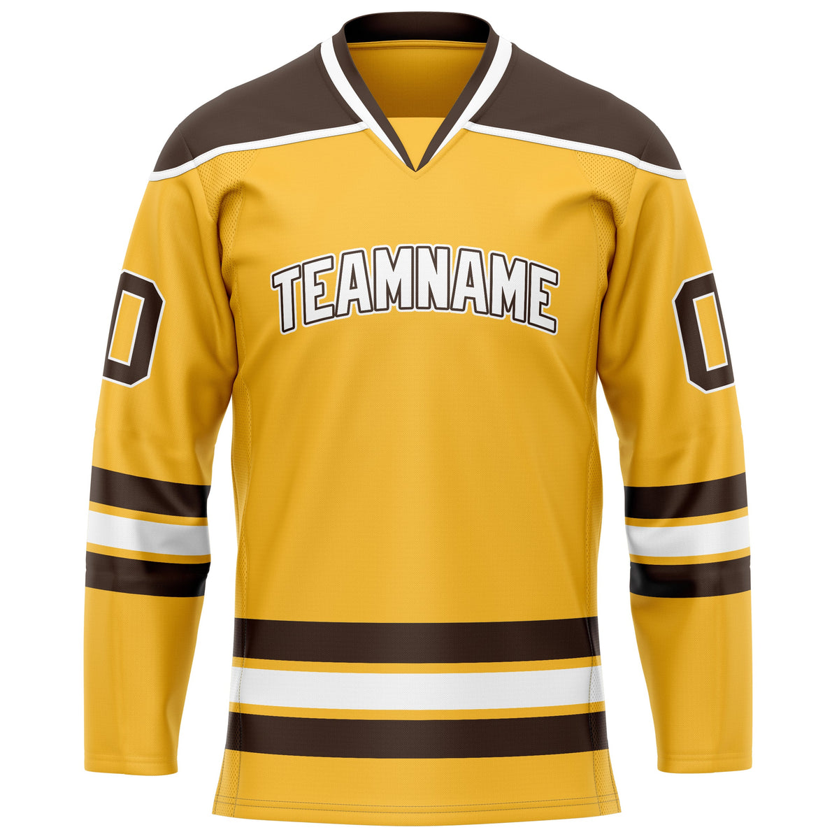 Custom Gold Brown Solid Colour Hockey Jersey