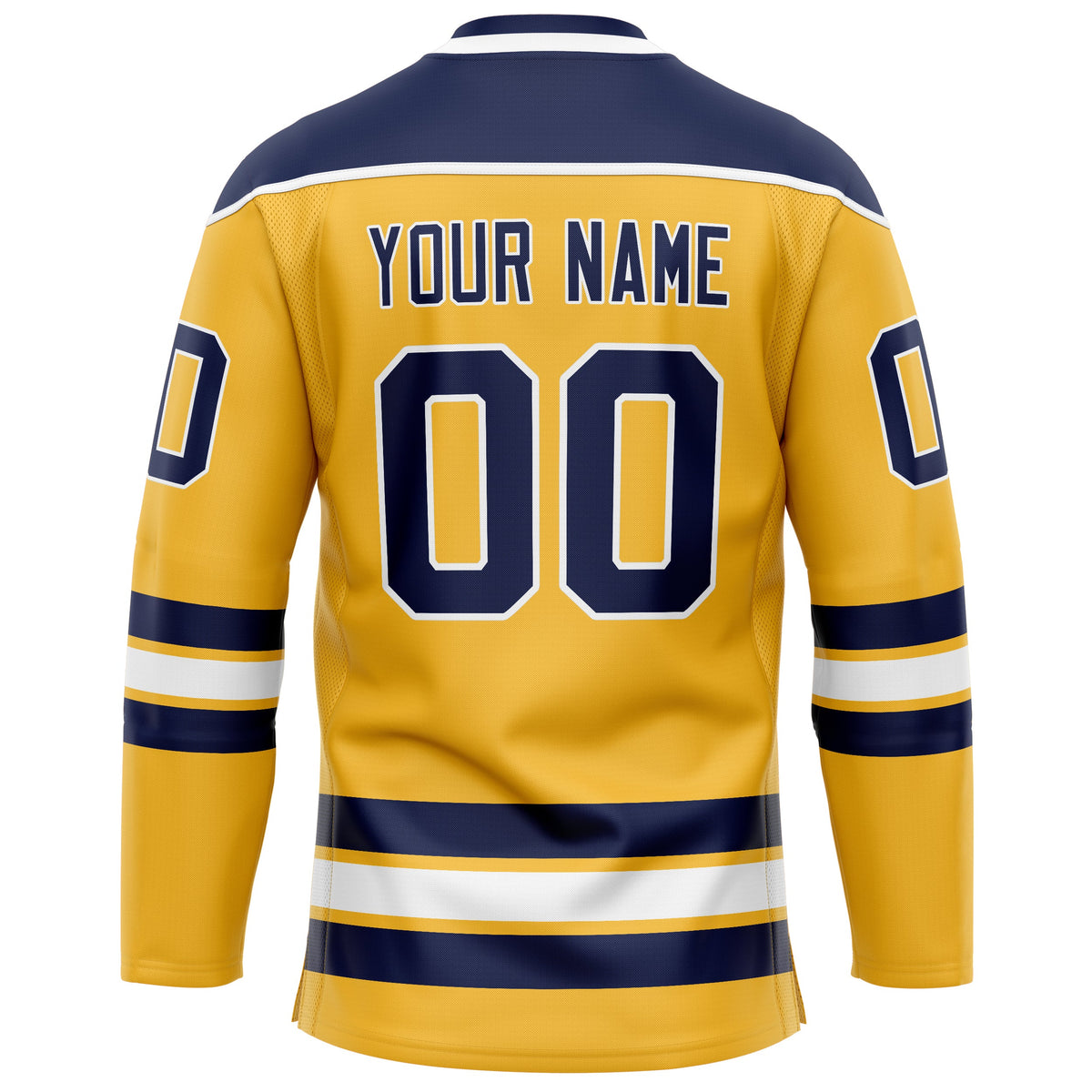 Custom Gold Navy Solid Colour Hockey Jersey