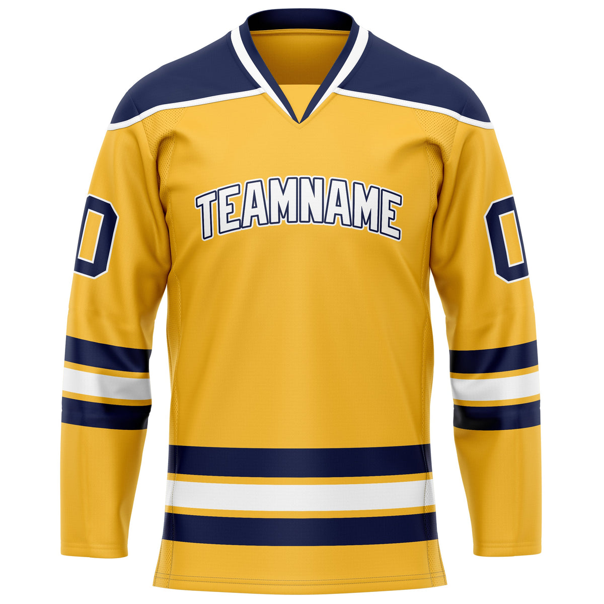 Custom Gold Navy Solid Colour Hockey Jersey