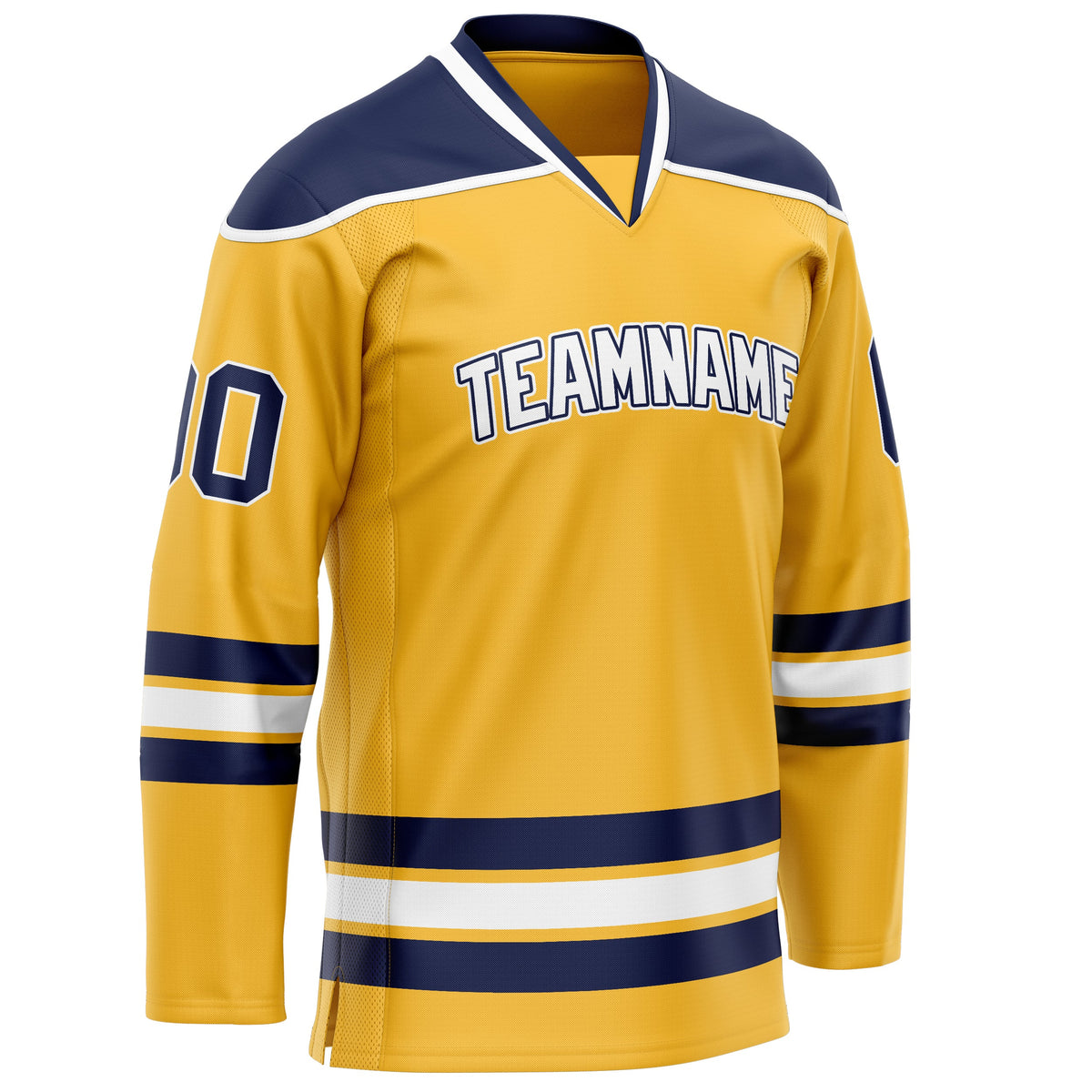 Custom Gold Navy Solid Colour Hockey Jersey