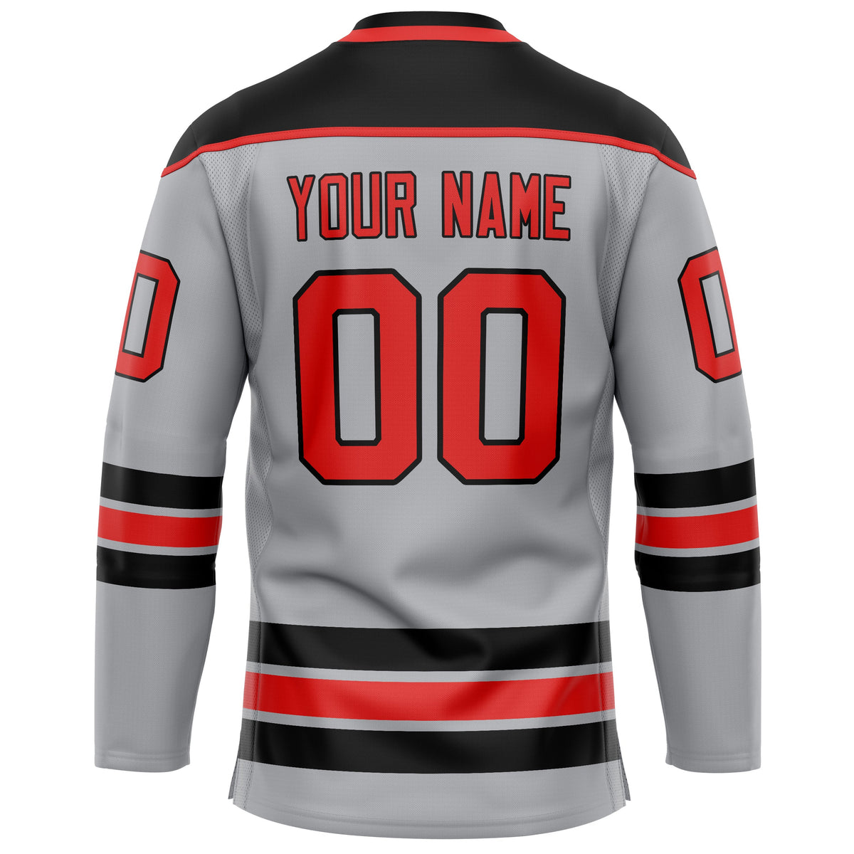 Custom Gray Black Solid Colour Hockey Jersey