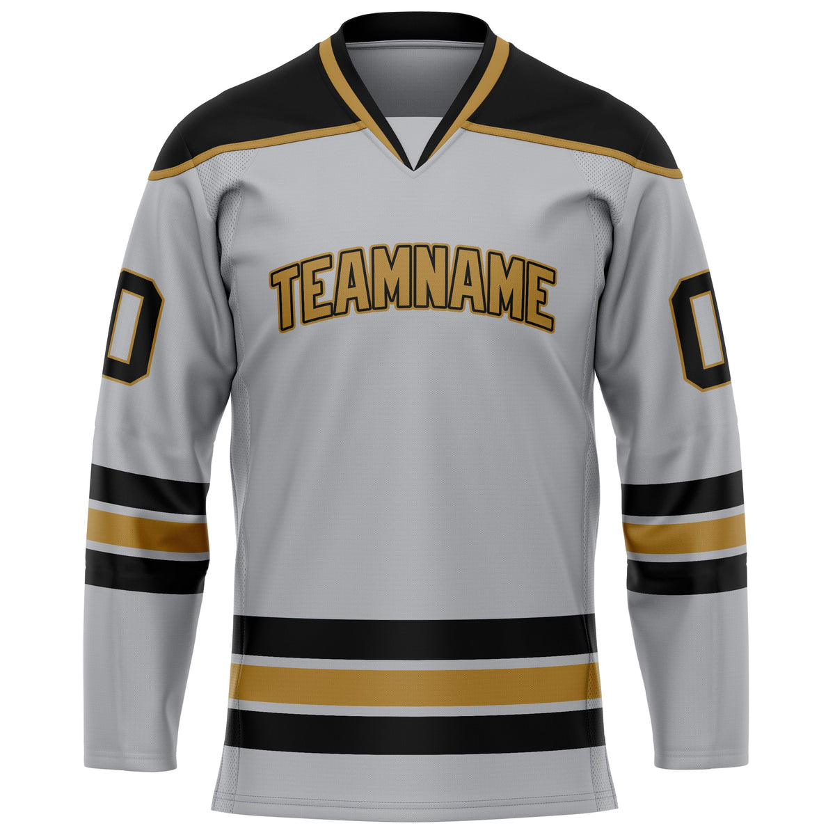 Custom Gray Black Solid Colour Hockey Jersey