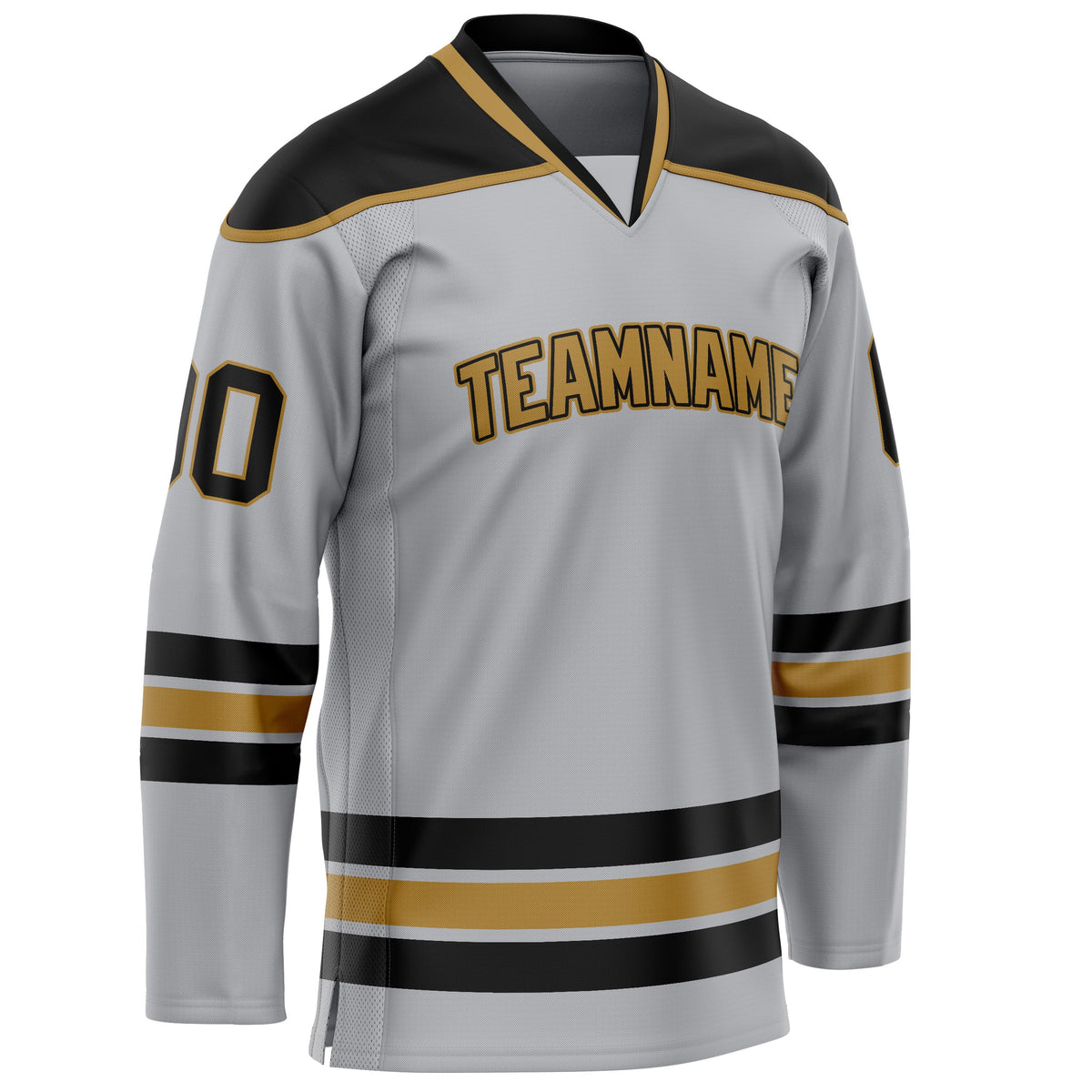 Custom Gray Black Solid Colour Hockey Jersey