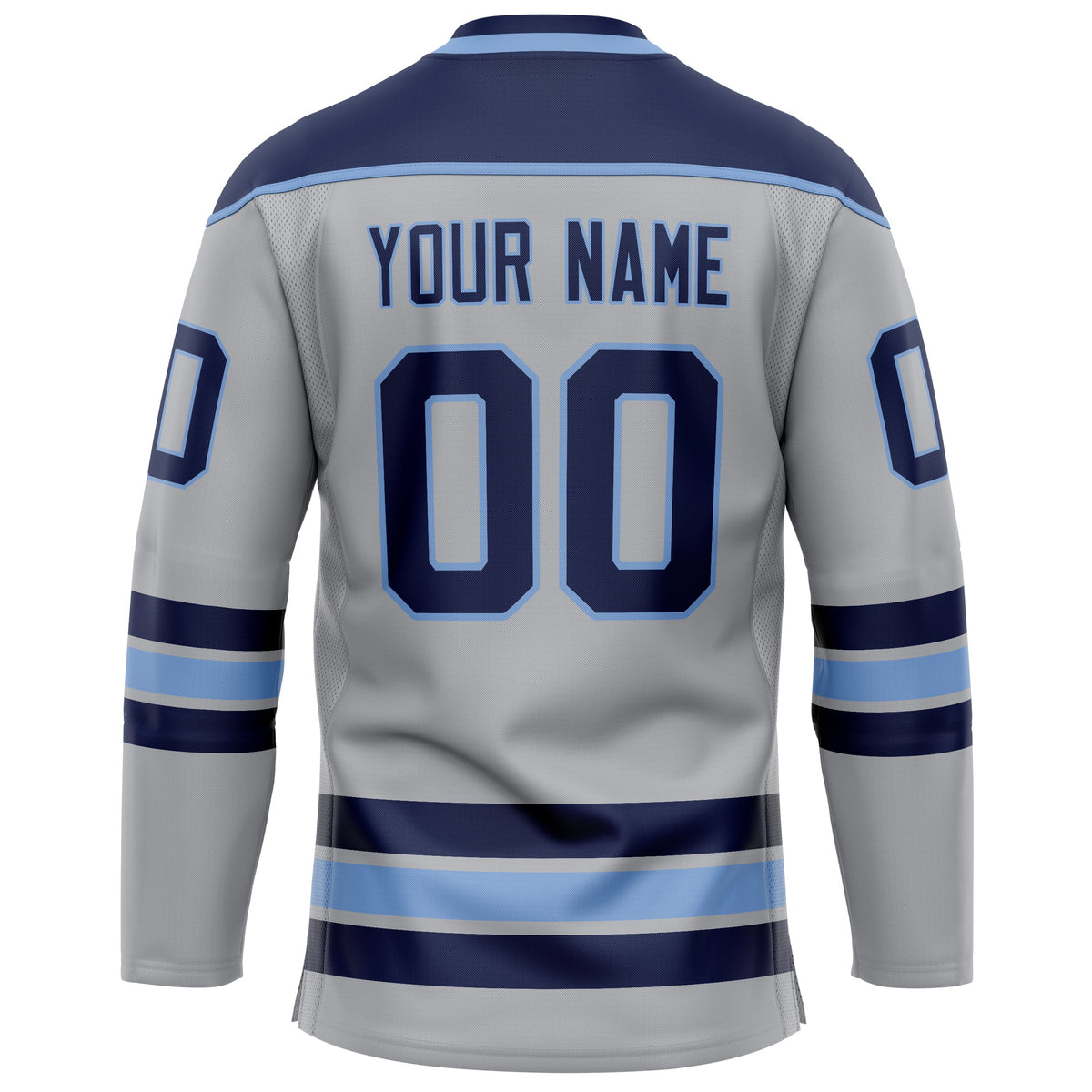 Custom Gray Navy Solid Colour Hockey Jersey