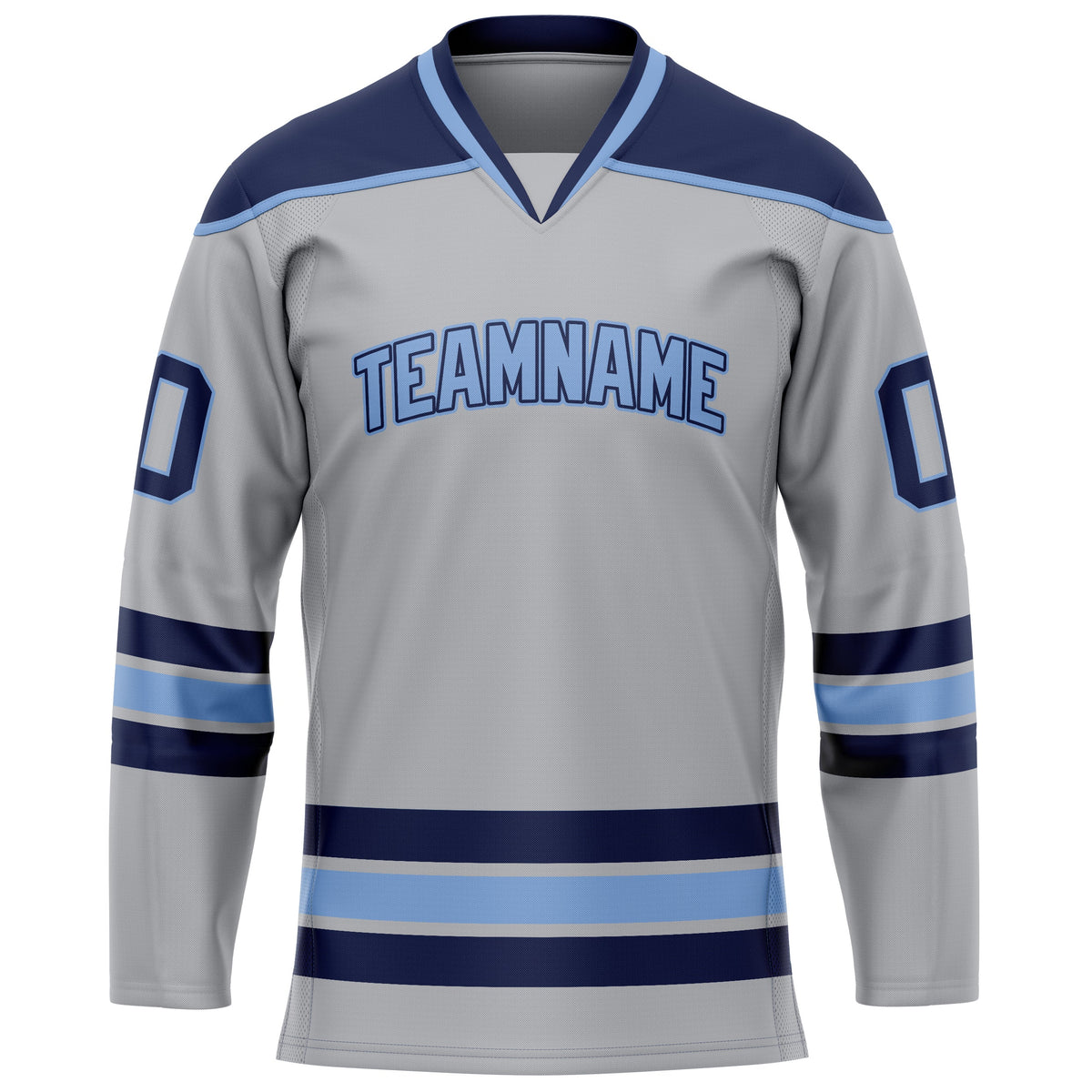 Custom Gray Navy Solid Colour Hockey Jersey