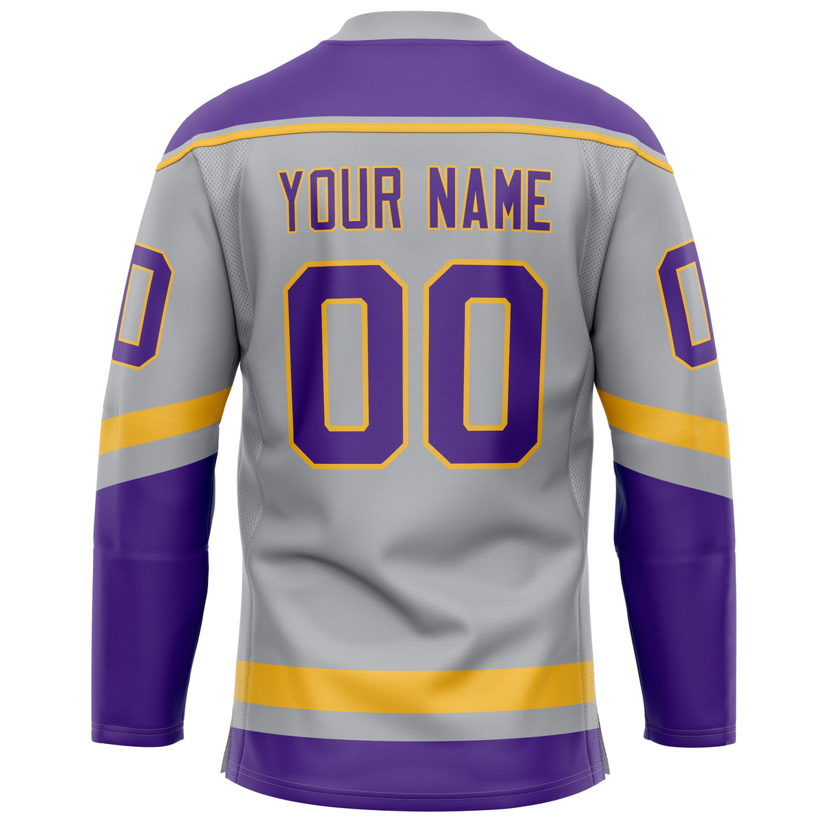 Custom Gray Purple Solid Colour Hockey Jersey