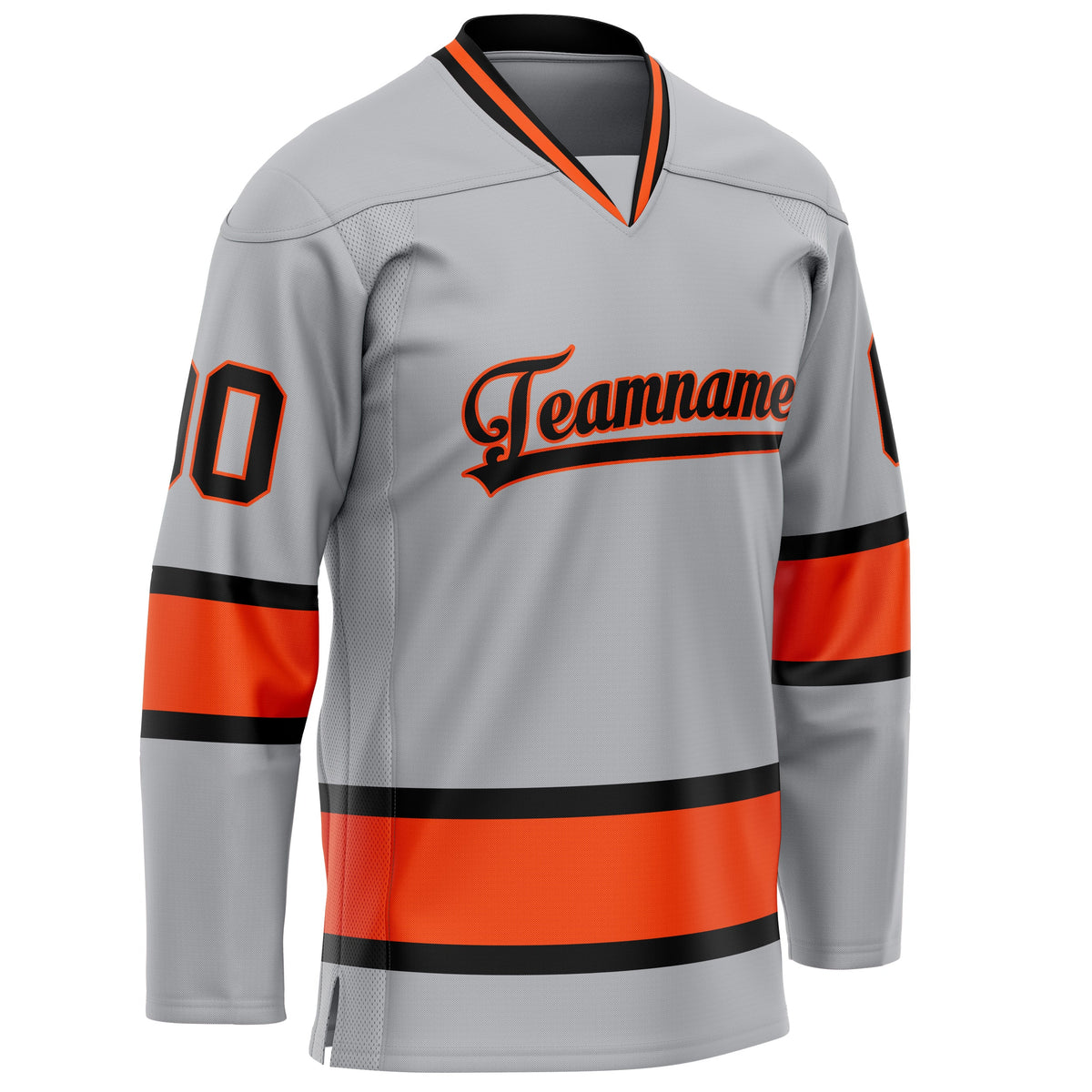 Custom Gray Red Solid Colour Hockey Jersey