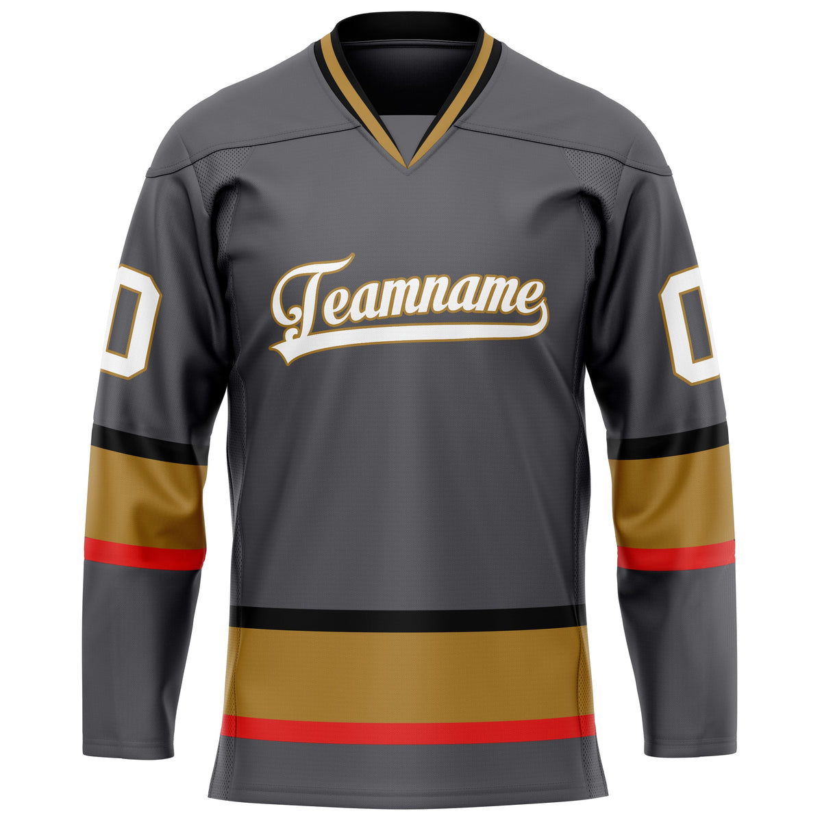 Custom Gray Brown Solid Colour Hockey Jersey