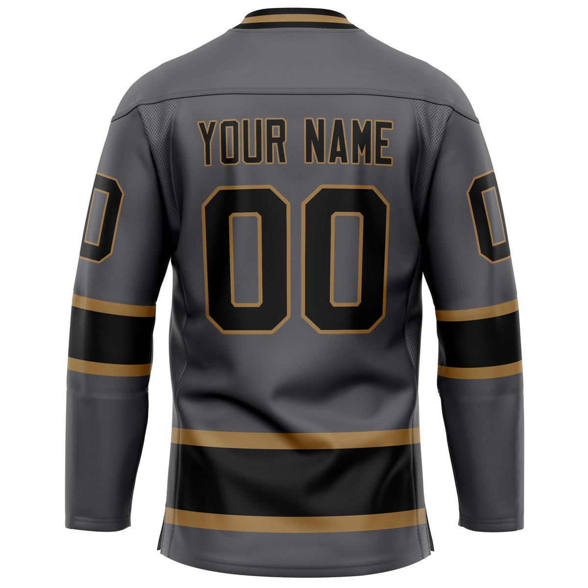 Custom Gray Black Solid Colour Hockey Jersey