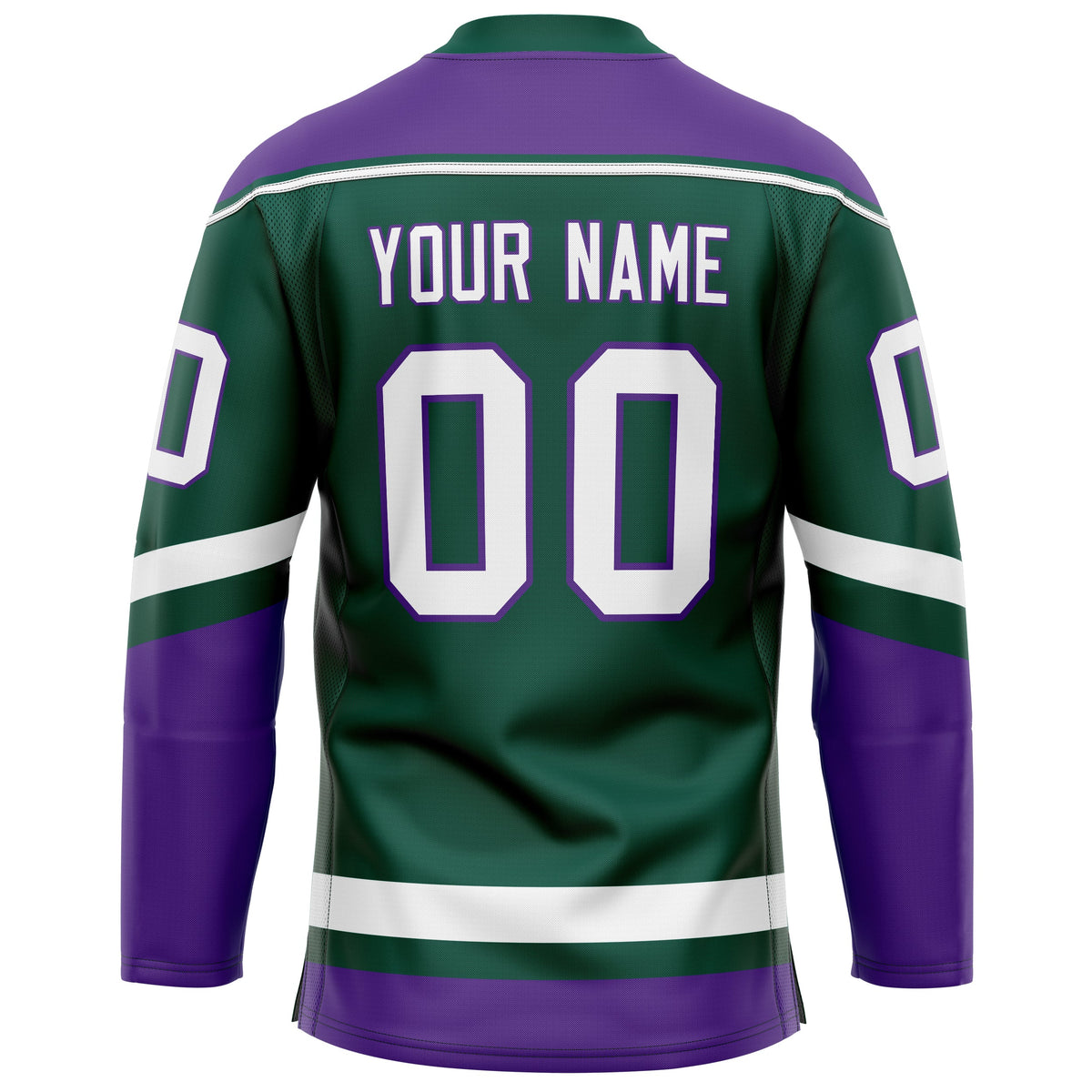 Custom Green Purple Solid Colour Hockey Jersey