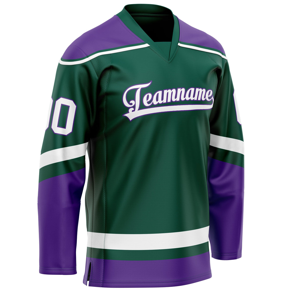 Custom Green Purple Solid Colour Hockey Jersey