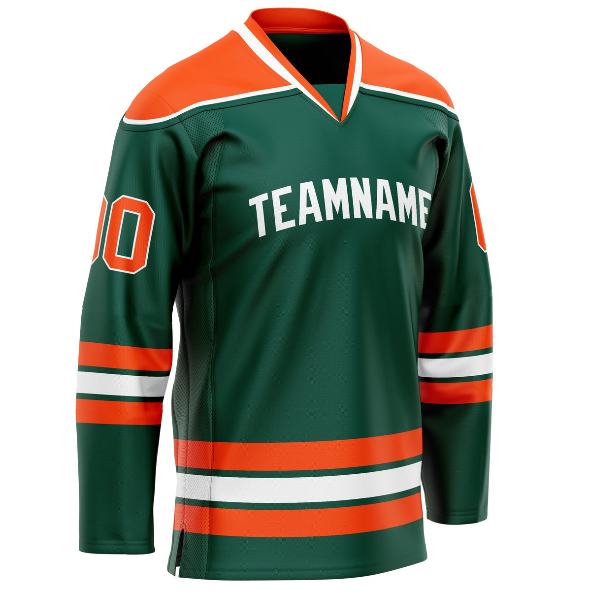 Custom Green Orange Solid Colour Hockey Jersey