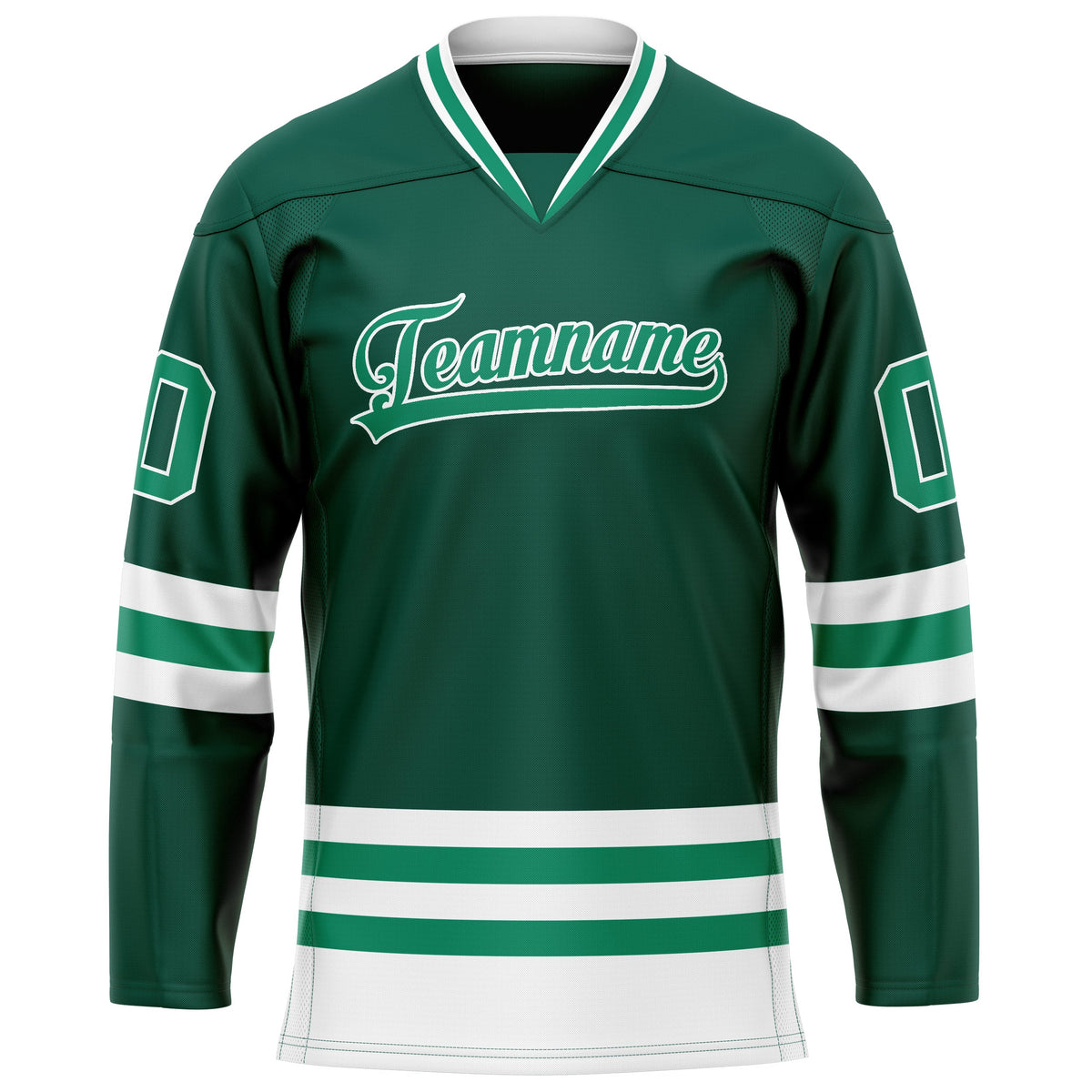 Custom Green White Solid Colour Hockey Jersey