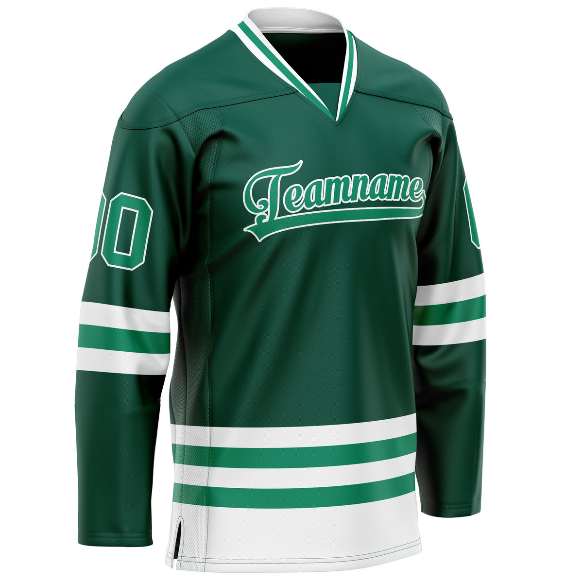 Custom Green White Solid Colour Hockey Jersey