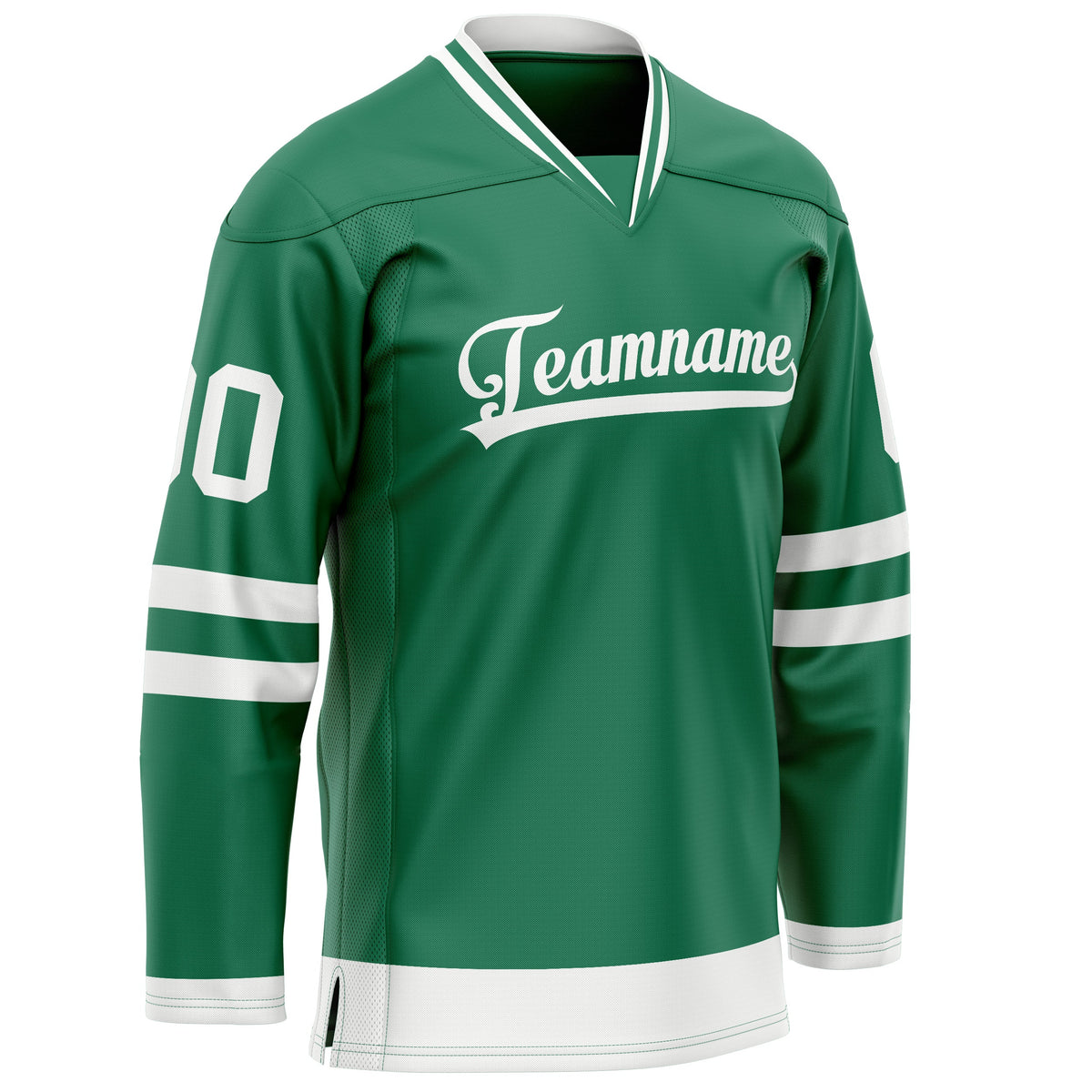 Custom Green White Solid Colour Hockey Jersey