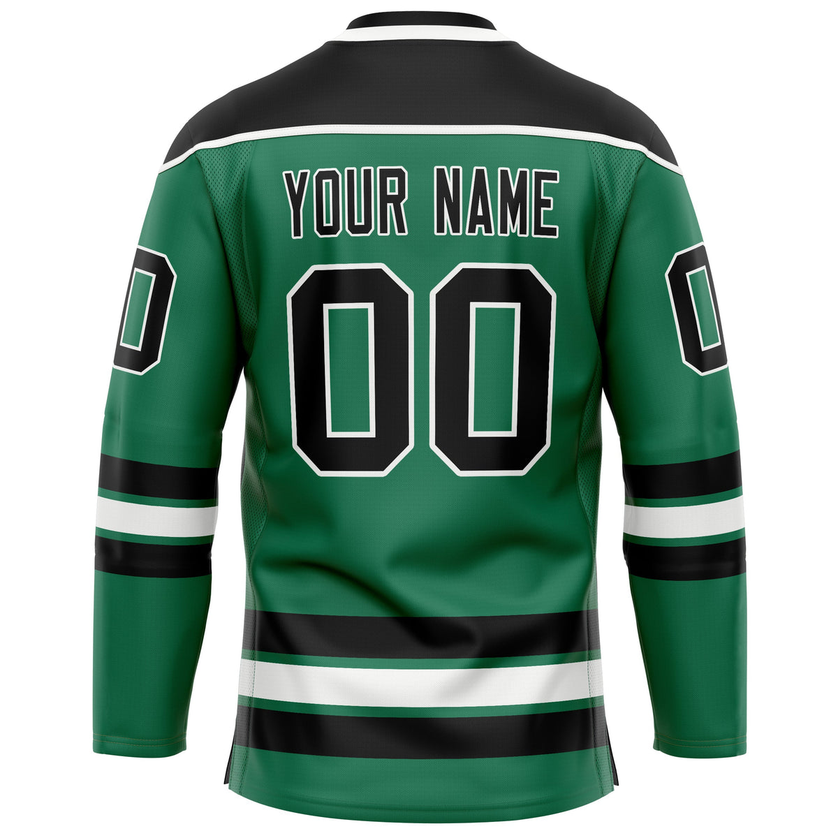 Custom Green Black Solid Colour Hockey Jersey