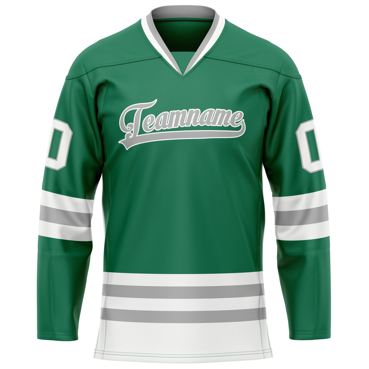 Custom Green White Solid Colour Hockey Jersey