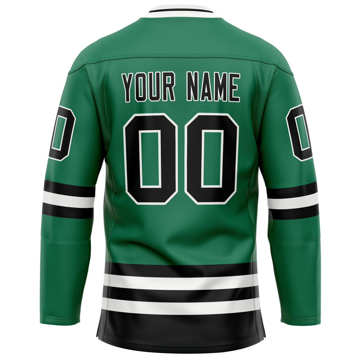 Custom Green Black Solid Colour Hockey Jersey