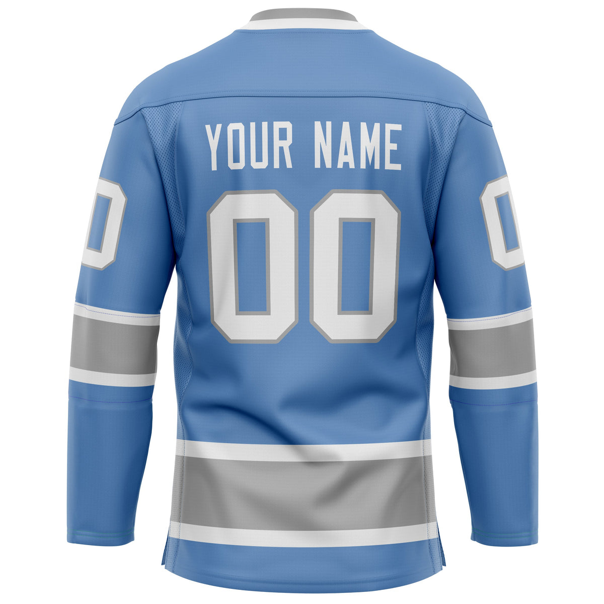 Custom Light Blue Gray Solid Colour Hockey Jersey